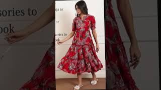 Breezy Cotton Fit &amp; Flare Maxi Dress-2025 #dressootd #womensfashion #ootd #meesho #womensfashion