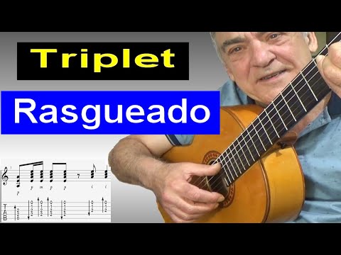 Triplet rasgueado - Flamenco guitar lesson.