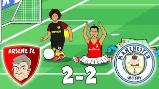 Download lagu Arsenal vs Man City: THE SILENT MOVIE! (2-2 Parody Highlights 2017, Monreal Handball Walcott Tackle) mp3