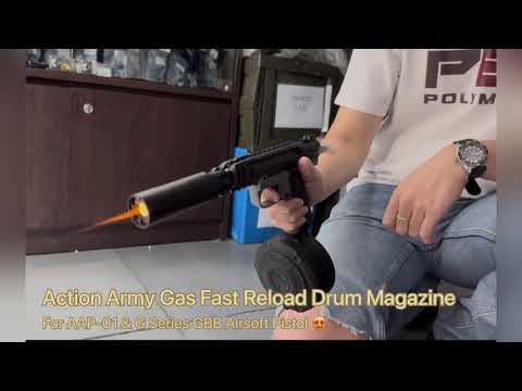 Action Army AAP01 / AAP01C Fast Reload 350 Rds GBB Airsoft Gas Drum Mag Ft. C&C Tac Speed AAP01 BBU