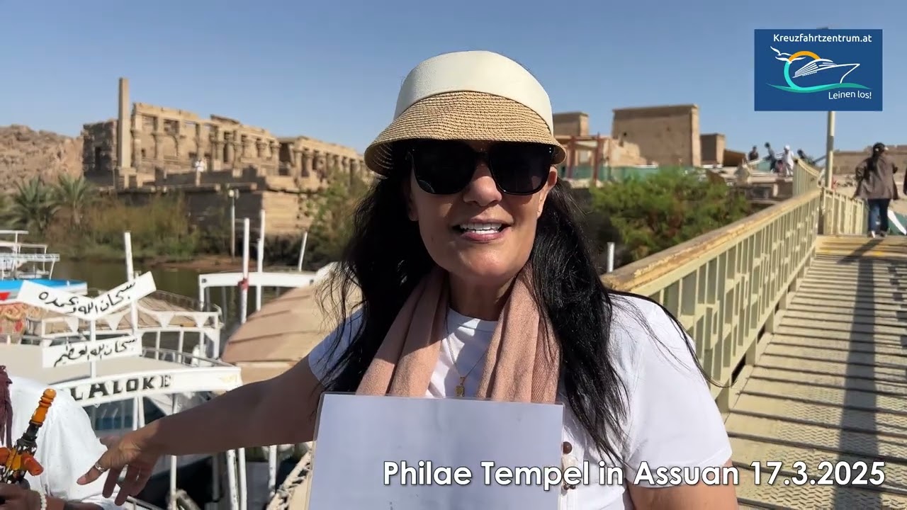 Assuan - Staudamm, der unvollendete Obelisk und der Philae Tempel auf der Insel Agilika — Video