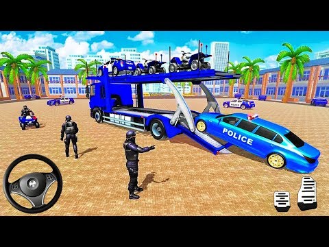 US Police Plane Limo Car & Quad Bike Transporter Driving - Android Gameplay