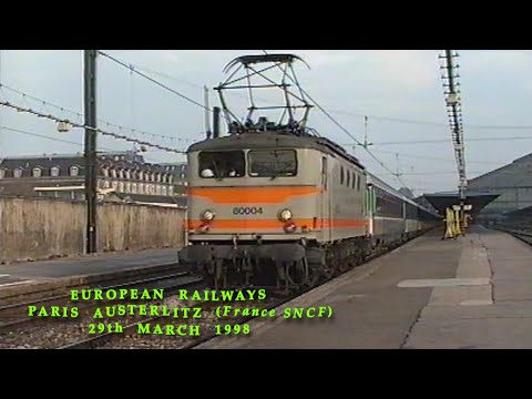 European Railways in the 1990s Paris Austerlitz Station  (France SNCF) on 29th March 1998