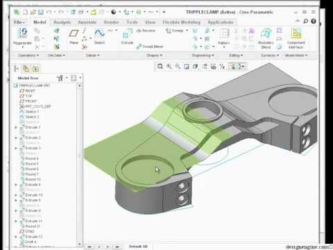 Creo 1.0 - Learn Creo by modifying a Suzuki GSXR 600 triple clamp assembly