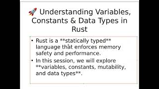 Learn Rust Programming | Part 3 | Rust Variables & Constants | Rust programming for Beginners