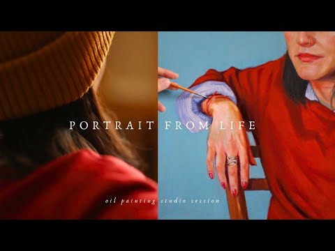 How to paint a portrait from life 🖌️ |  calm art session painting with oil + music 🎧