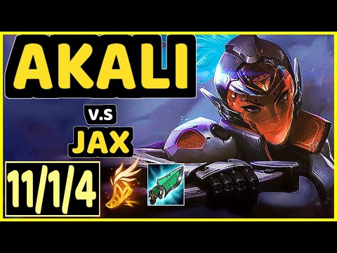 XAKY (AKALI) vs JAX - 11/1/4 KDA TOP CHALLENGER GAMEPLAY - EUW