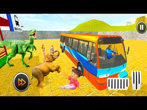 Uphill off-road Bus Driving Simulator #16 Green School Bus Driving - New Android Gameplay