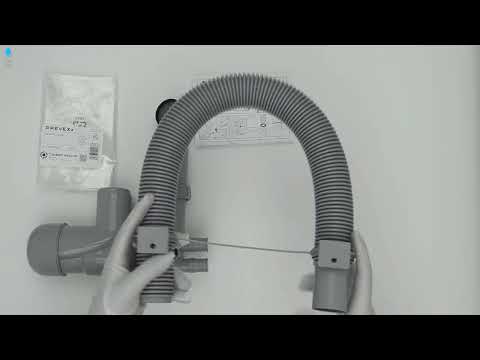 PREVEX Flexloc Universal-Platzspar-Siphon für Küchenspüle, flexibles Ablaufrohr | aus recyceltem Kunststoff FL1-N2NF4-007 video