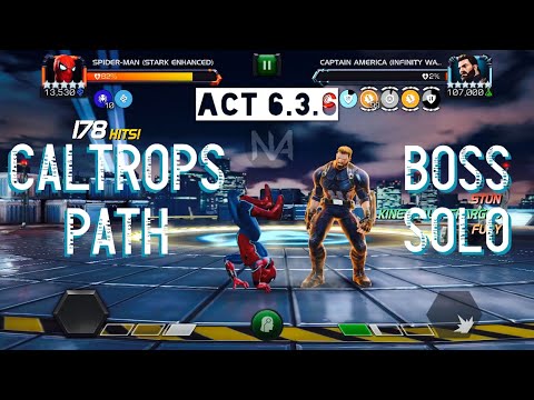 Act 6.3.6 Caltrops Path and Stark Enhanced Spider-Man vs Captain America IW Boss Solo
