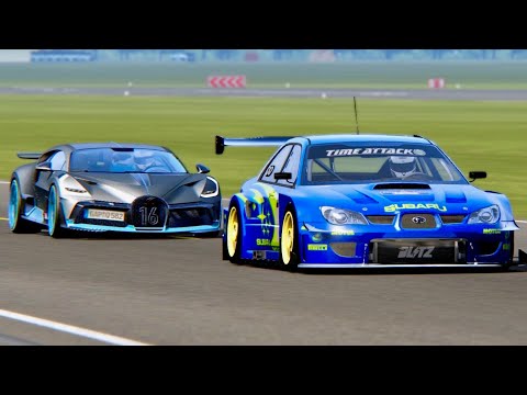 Bugatti Divo vs Subaru Impreza Time Attack - Top Gear Track