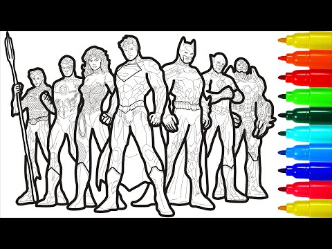 Justice League Heroes Of The Galaxy Coloring Pages Colored Markers | Justice League Coloring Pages