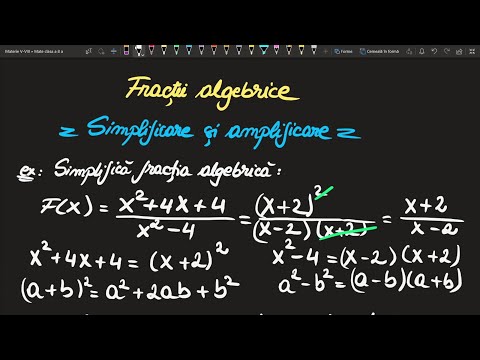 Fractii algebrice simplificare clasa a 8 a Teorie Exercitii(Invata Matematica Usor-Meditatii Online)