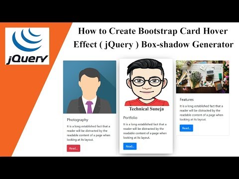 How to Create Bootstrap Card Hover Effect jQuery | Box shadow Generator 