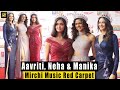 Super Models Neha Aavriti Manika Sheokand S Glamorous Red Carpet Walk Radio Mirchi Music Awards