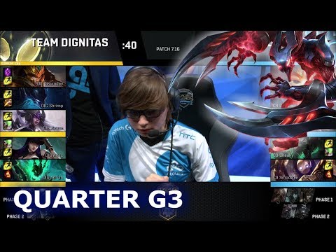 Cloud 9 vs Dignitas | Game 3 Quarter Finals S7 NA LCS Summer 2017 Play-Offs | C9 vs DIG G3 QF