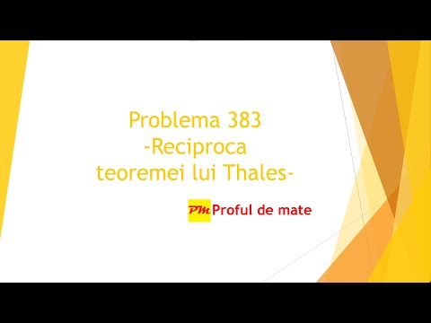 Problema 383: Reciproca teoremei lui Thales #profuldemate2020 #Bacalaureat #Evaluare #Națională
