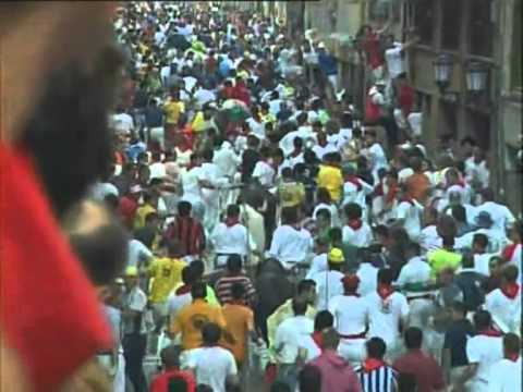 July 12 2003 encierro with Dolores Aguirre bulls in Pamplona