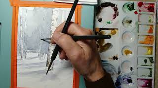 Easy Watercolor Birch Trees Tutorial 🌿🎨