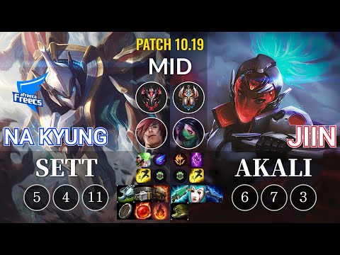 AF Na Kyung Sett vs Jiin Akali Mid - KR Patch 10.19