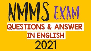NMMS EXAM 2021 / NMMS EXAM MODEL QUESTIONS IN ENGLISH/ NMMS exam Question and Answer in English/NMMS