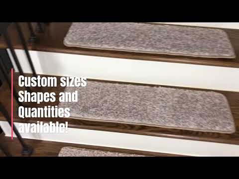 Dean Washable Macadamia Beige Carpet Stair Treads