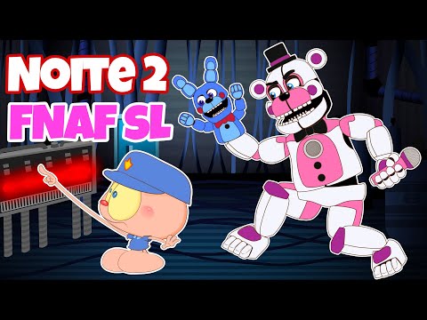 Mongo e Drongo na Noite 2 de FNAF Sister Location - Five Nights At Freddy's 5 em desenho animado.