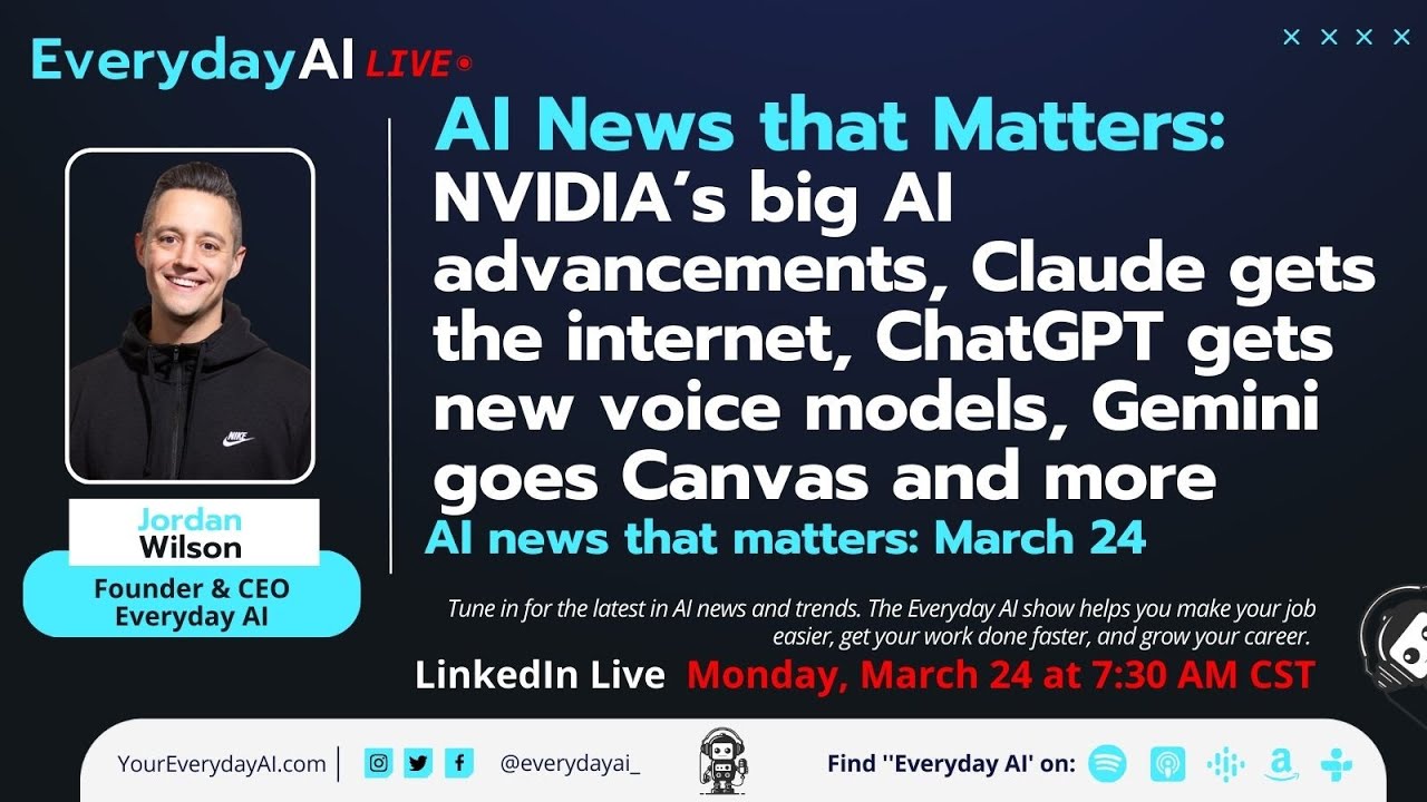 NVIDIA’s big AI advancements, Claude gets the internet and more AI news