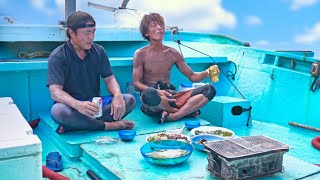 五十英里海钓后的金枪鱼凉面：酷暑船上盛宴