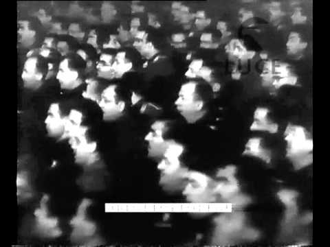 The reenactment of the Duce's speech on January 3rd at the Adriano Theatre.