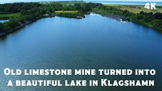 Old limestone mine turned into a beautiful lake in Klagshamn, Sweden