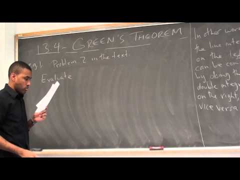 Math 392 Lecture 7 - Green's Theorem - Section 13.4 in Essential Calculus, 1st Edition.