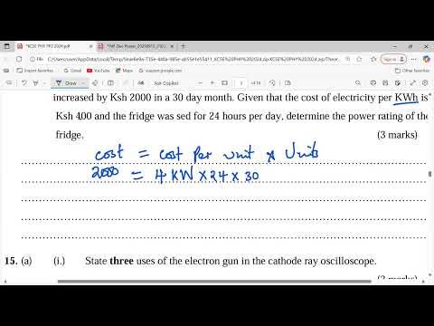 PHYSICS PAPER 2, SECTION B : KCSE 2024