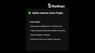 MySQL Clone plugin (InnoDB) 