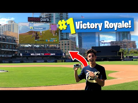 I Won a Game of FORTNITE on a JUMBOTRON!! (BIGGEST BASEBALL STADIUM) Video