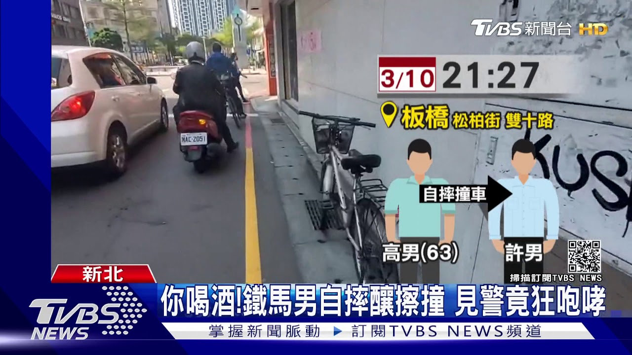 你喝酒!鐵馬男自摔釀擦撞 見警竟狂咆哮
