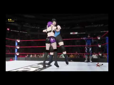 WWE 2K19 CAW match: Big Barbara vs. Jackie, Kamron, and Shanna Green