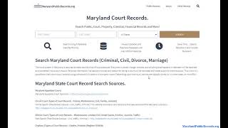 Maryland Court Records (Search Criminal, Civil, Divorce, Online By Name/Case)