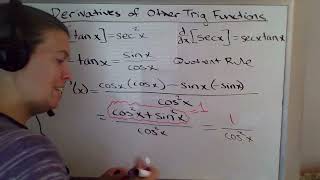 Derivatives of trigonometric functions using Quotient Rule