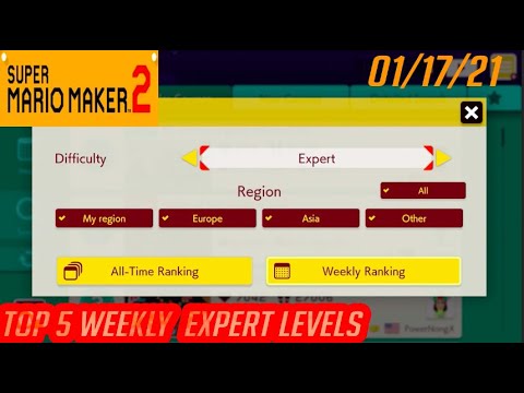 Top 5 Most Popular Expert Levels Of The Week 01/17/21: Super Mario Maker 2