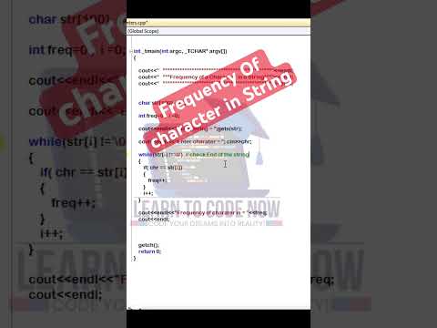 Frequency of Characters in a String c++ | #shorts #youtubeshorts #viralshorts #trending