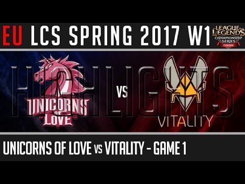 UOL vs VIT Highlights Game 1, EU LCS Spring 2017 Week 1 Day 2, Unicorns of Love vs Vitality G1