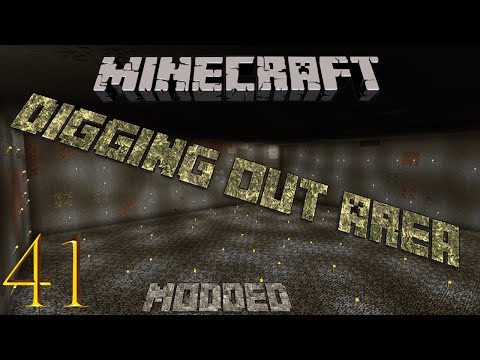 Let's Play Modded Minecraft Survival Ep. 41 (Digging Out Area)
