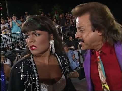 Jimmy Hart & Dean Malenko try to drag "Woman" backstage during Chris Benoit match! (WCW)