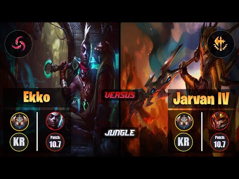 Challenger EKKO [Hail of Blades] (Jungle) VS  JARVAN IV - Challenger KR Patch 10.7