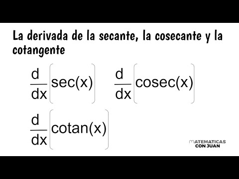 DERIVADA DE LA SECANTE, LA COSECANTE Y LA COTANGENTE. Técnicas de derivación.