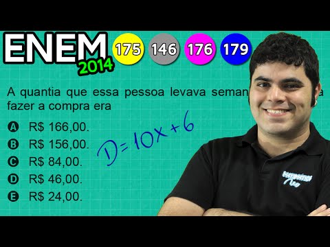 ENEM 2014 Mathematics #44 - First Degree Equation and Percentage
