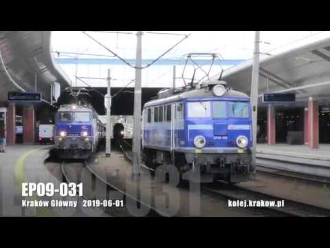 EP09-031 Kraków Główny z pociągiem ekspresowym InterCity nr EIC 3504 do Gdyni Głównej