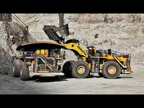 Amazing Biggest Wheel Loader Letourneau L2350 and CAT 994K Very Powerful Machine