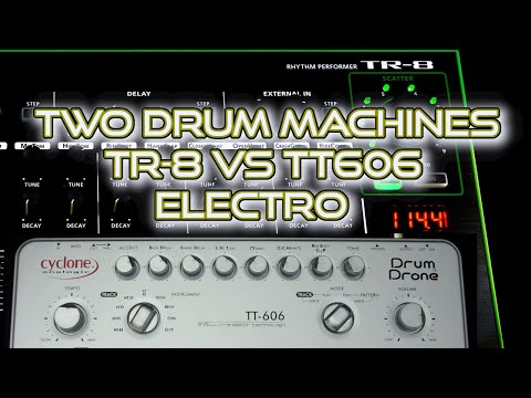 Two Drum Machines Roland TR-8 and Cyclone TT606 Electro